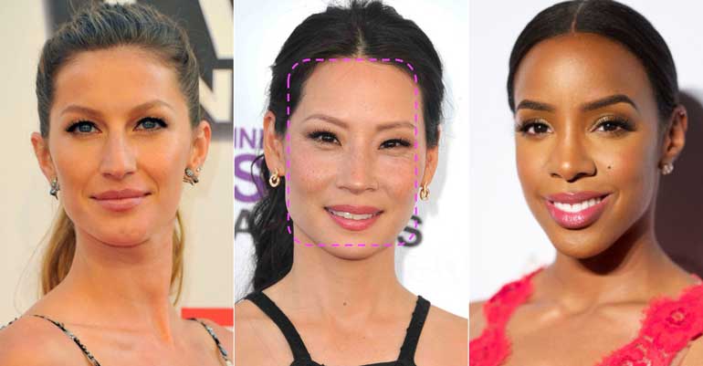 Διάσημες με μακρύ πρόσωπο είναι η Lucy Liu, Kelly Rowland, Gisele Bundchen